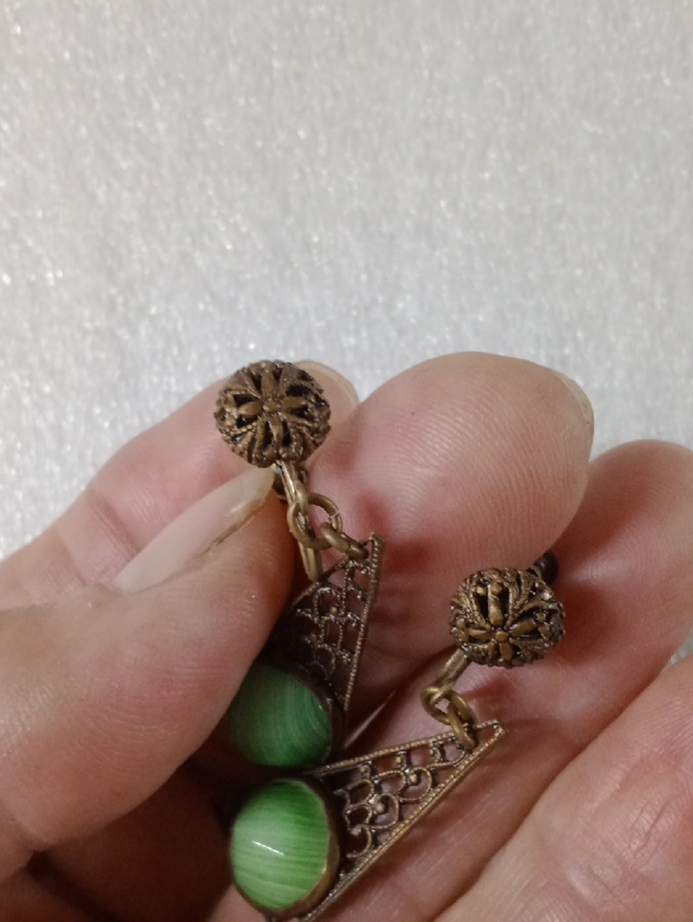 Antique Czech Art Earrings #A464 - Picture 3 of 7